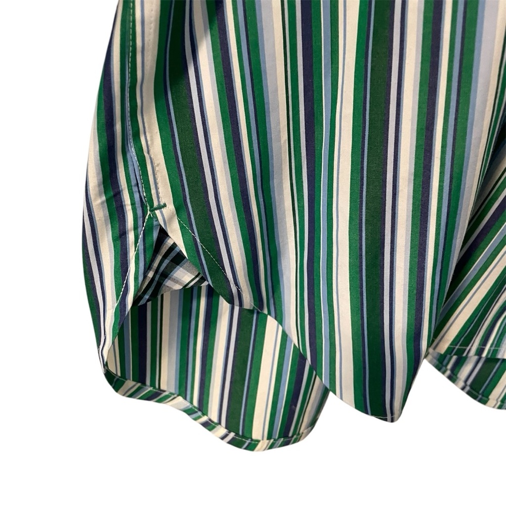 TOMMY HILFIGER 2 Ply Fabric Y2K Striped Long Sleeve Button Down Shirt Men’s XXL - Picture 6 of 9